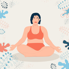 big, fat girl doing yoga