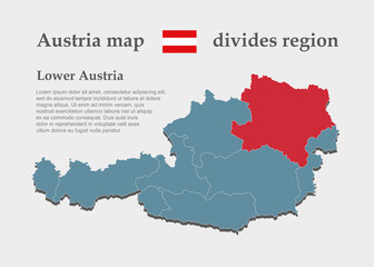 Vector map Austria, region Lower Austria