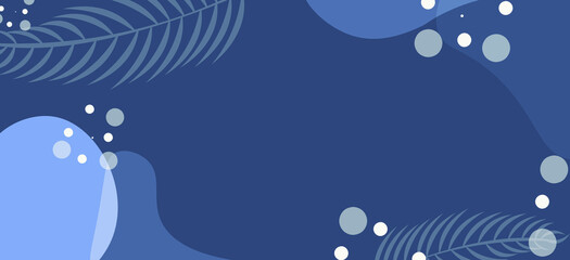 Abstract minimal earth tone long banner template. Organic shapes floral and leaves vector background with copy space for text. social cover.