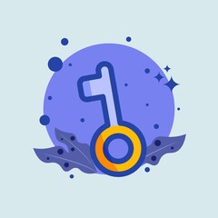 Fototapeta premium Key flat illustration. Opener signs vector illustration.