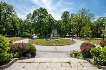 Public fountain in Bukovička spa park, Arandjelovac, Serbia