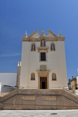 The facade of a church in  Specchia, a medieval village in the Puglia region of Italy.