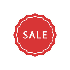 Sale badge red vector icon