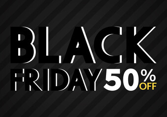 Black Friday Sale banner. Template for promotion, advertising, web, social and fashion ads. Vector illustration.