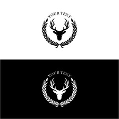 vintage deer head logo vector