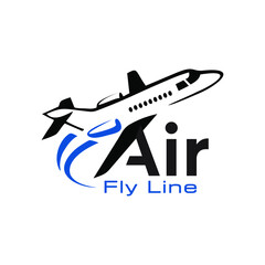Air Travel blue flight up stripes Logo Design Template  download eps 10