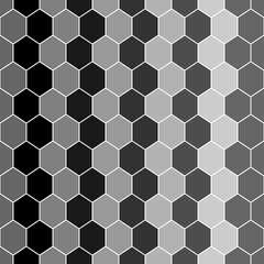 Repeated color polygons on white background. Honeycomb wallpaper. Seamless surface pattern design with regular hexagons. Mosaic motif. Digital paper for page fills, web designing, textile print.
