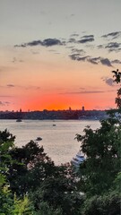 sunset over the sea, İstanbul Turkey 