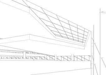 Abstract modern architecture 3d illustration
