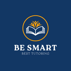 Dark Blue Minimal Smart School Logo Design.