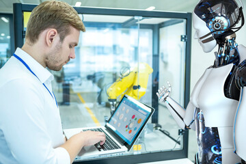 Industrial Robotic Engineer And Humanoid Robot