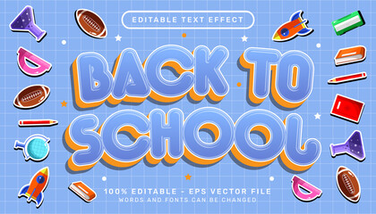 back to school 3d editable text effect template