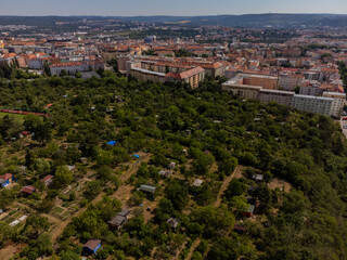 Fototapeta premium Kuhberg (Kraví Hora) in Brünn von oben - ein beliebter Erholungsgebiet