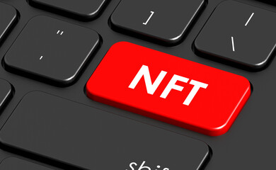 Fototapeta premium Black keyboard with NFT key