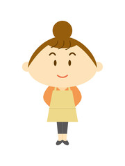 Fototapeta premium 茶色髪の女性キャラ