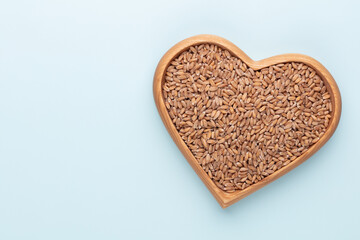 Wheat grain in a heart shape.
