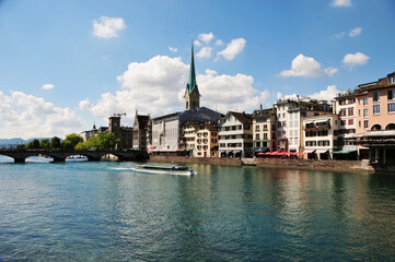 Fototapeta premium The street view of downtown Zurich, Switzerland