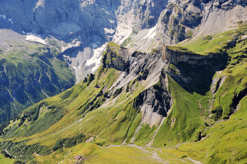 Fototapeta na wymiar Photo of beautiful mountain scenery at Swiss Alps