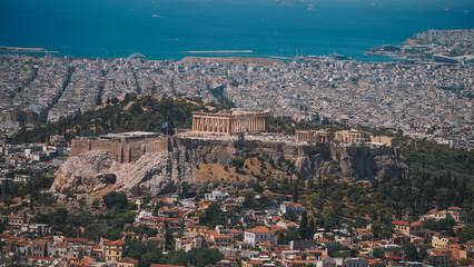 Acropolis aerial view in Athens