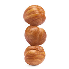Delicious hazelnuts, isolated on white background