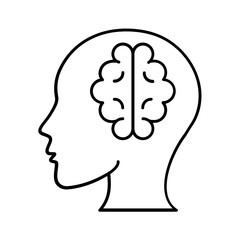 Black line icon for Study of mind