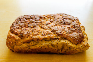 Food supply crisis. Problems with the supply of wheat and flour. Global food crisis.Indoors shot.Bread on the table.