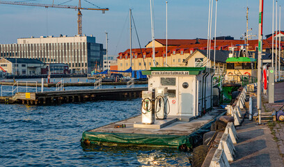 Ship in sunrise in Kalmar harbor, Sweden © StellaSalander