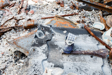 destroyed apartments in Irpen from the war with the Russians