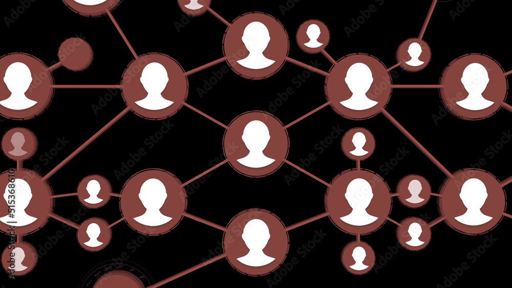 Poster social network animation for use in presentations, manuals, design, etc. network seamless loop. netw