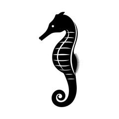 Black solid icon for Seahorse