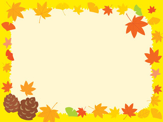 秋の落ち葉の背景イラスト