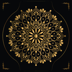 ornamental mandala design in gold color. vector 