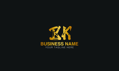 Fototapeta premium BK B K initial logo | initial based abstract modern minimal creative logo, vector template image. luxury logotype logo, real estate homie logo. typography logo. initials logo.
