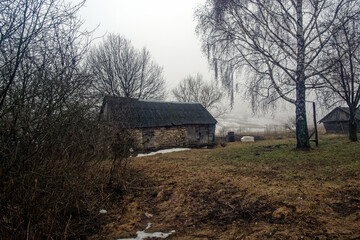 old wooden house in the garden