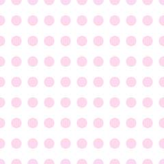 Fototapeta na wymiar Pink circles on a white background. Seamless simple pattern for decorative textiles, fabrics. Vector.