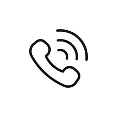 Call icon line style isolated on white background. Vector illustration