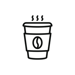 Coffee icon line style isolated on white background. Vector illustration