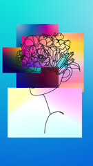 abstract background with flowers