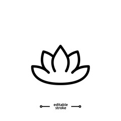 lotus flowers, Lotus, Lily Flower Icon. Spa icons button, vector, sign, symbol, logo, illustration, editable stroke, flat design style isolated on white linear pictogram