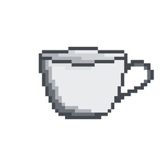 Cup vector icon. Pixel art. 8 bit logo for game. eps10