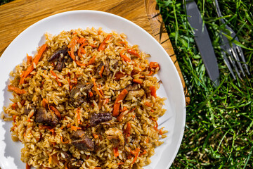 Pilaf with lamb