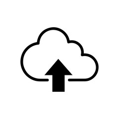 Pictogram of cloud with upload arrow