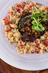 Couscous with stewed veal