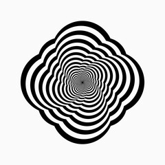 Fototapeta premium Optical illusion black lines,design element.Twisted lines on a white background.