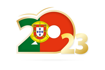 Year 2023 with Portugal Flag pattern.
