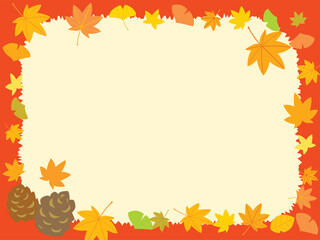 秋の落ち葉の背景イラスト