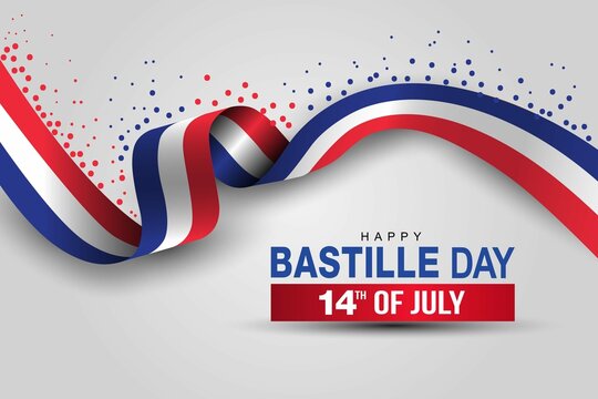 happy Bastille day France greetings. vector illustration design.