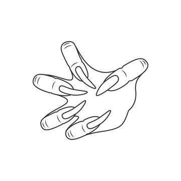Monster hand icon. Vector image of a monster hand or paw with claws.