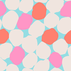 Bold polka dot seamless pattern. Big hand drawn dots, blobs, spots, blots, circles texture background