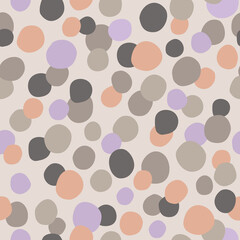Irregular polka dots seamless pattern in retro style